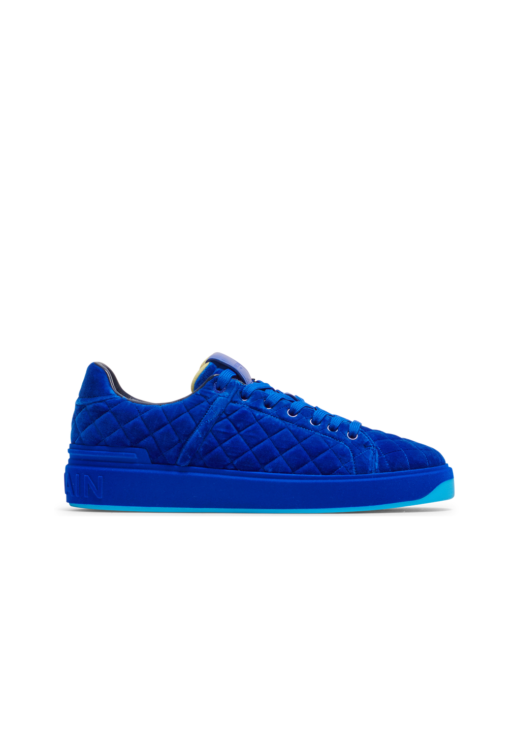 Quilted velvet B-Court sneakers, blue, hi-res