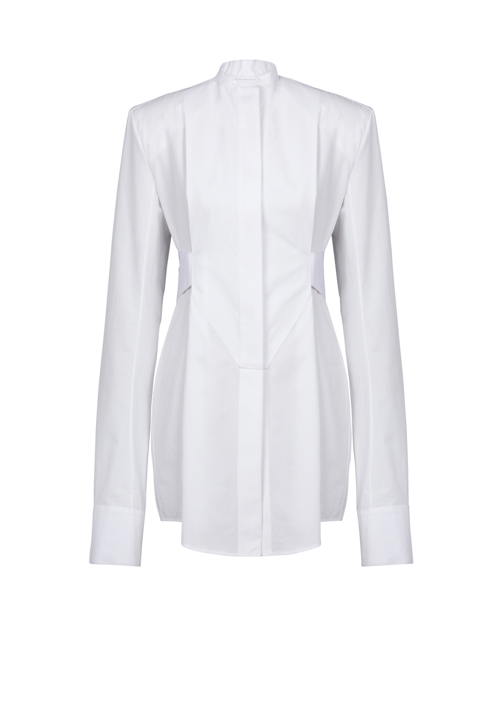 Long cotton shirt, white, hi-res
