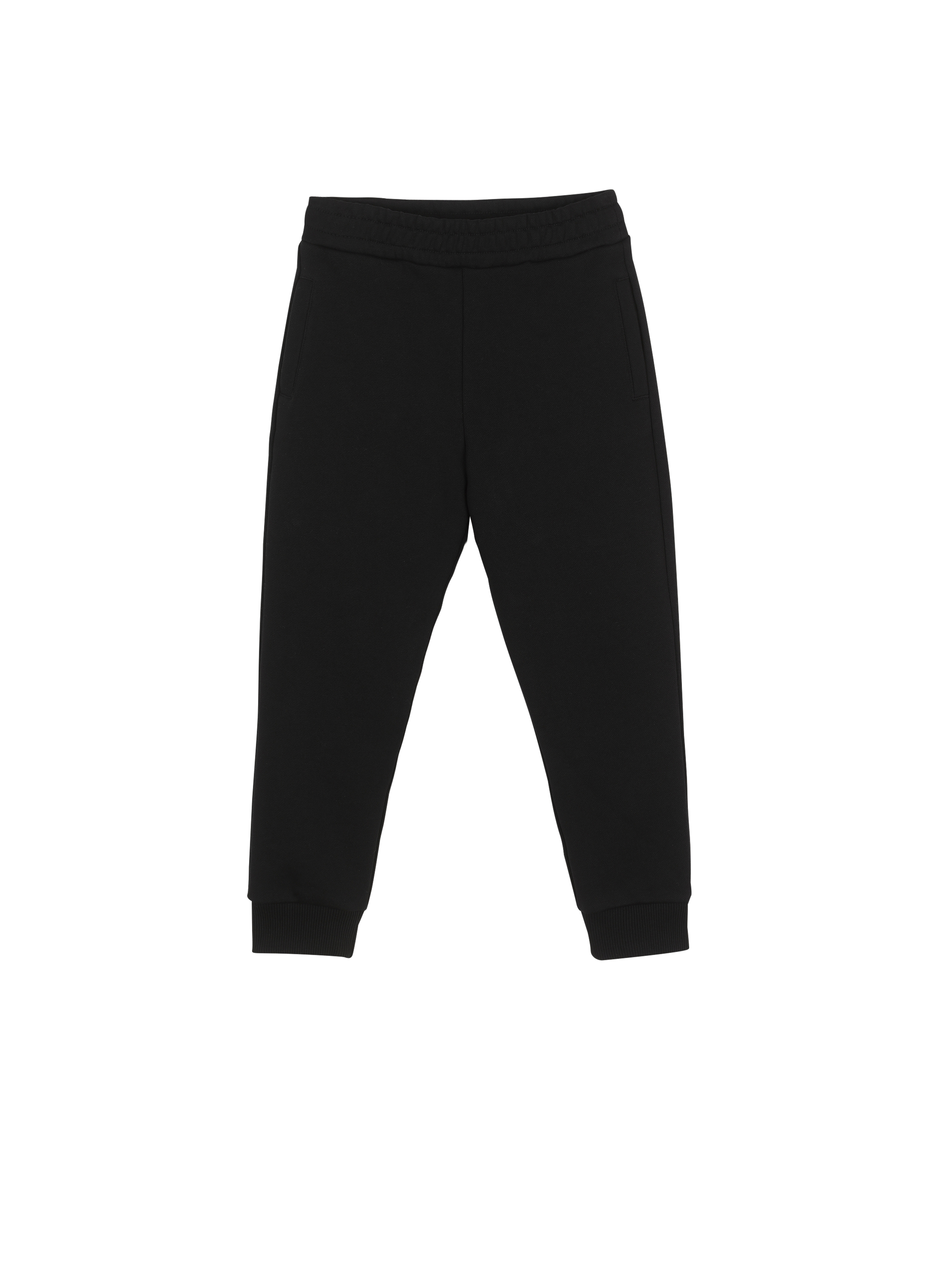 Cotton jogging bottoms with Balmain logo, black